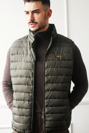 Colete com Fecho Frontal e Bolsos Dilectus Verde Oliva