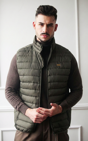 Colete com Fecho Frontal e Bolsos Dilectus Verde Oliva