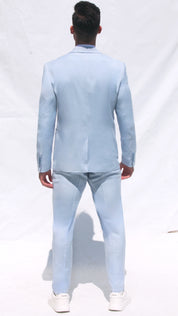Fato Slim Azul Turquesa em Linho & Rayon Premium