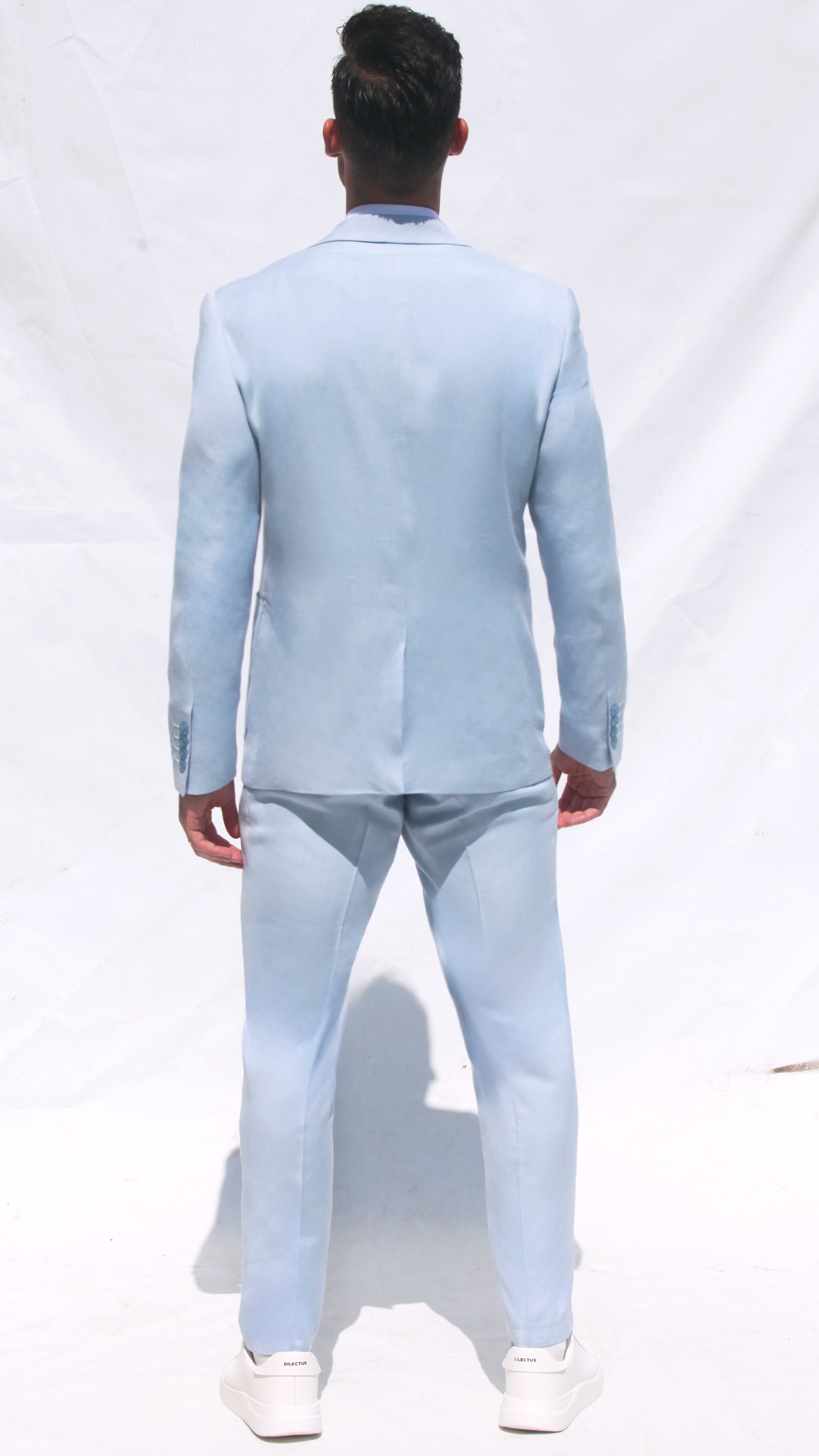 Fato Slim Azul Turquesa em Linho & Rayon Premium