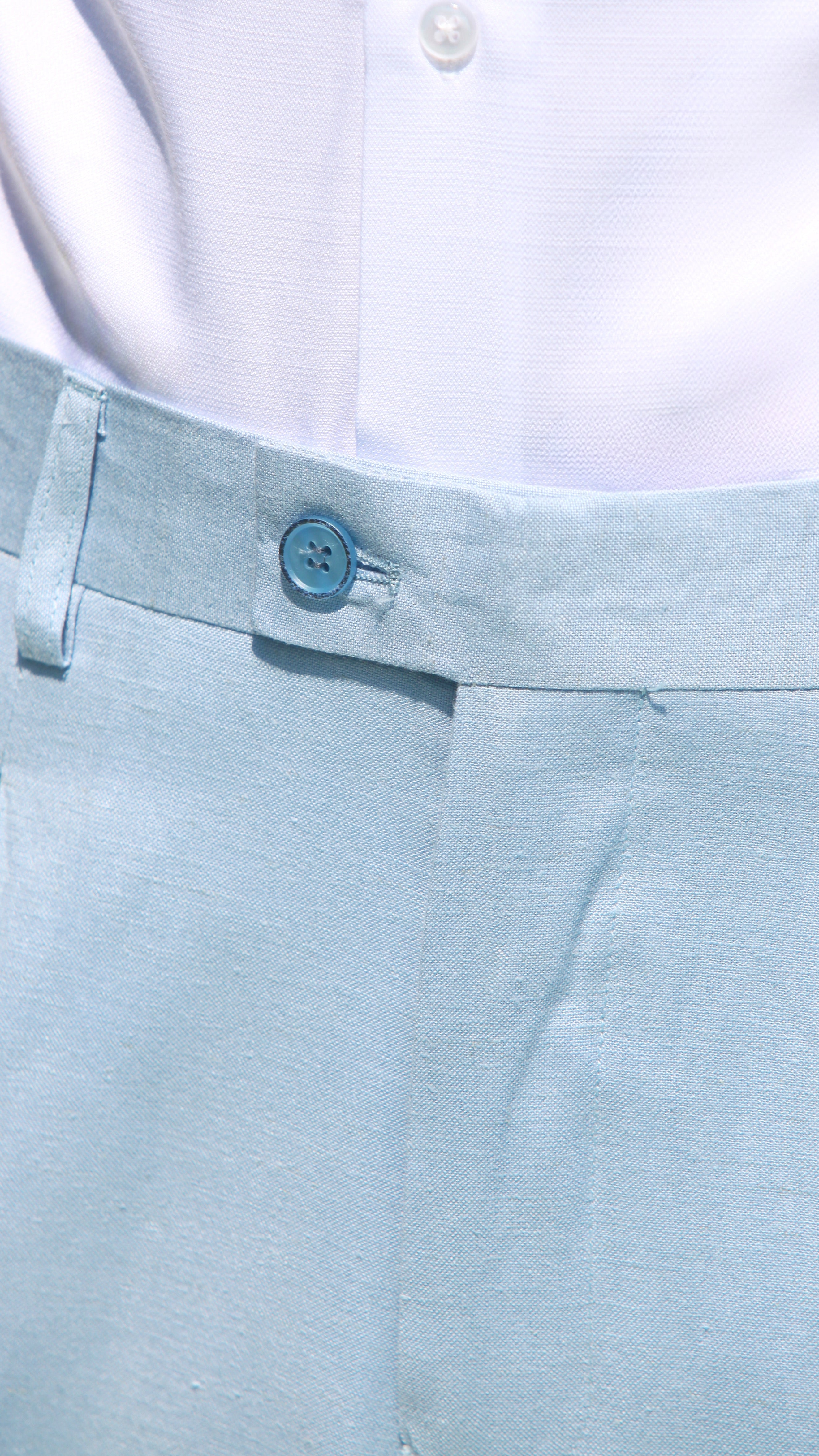 Fato Slim Azul Turquesa em Linho & Rayon Premium