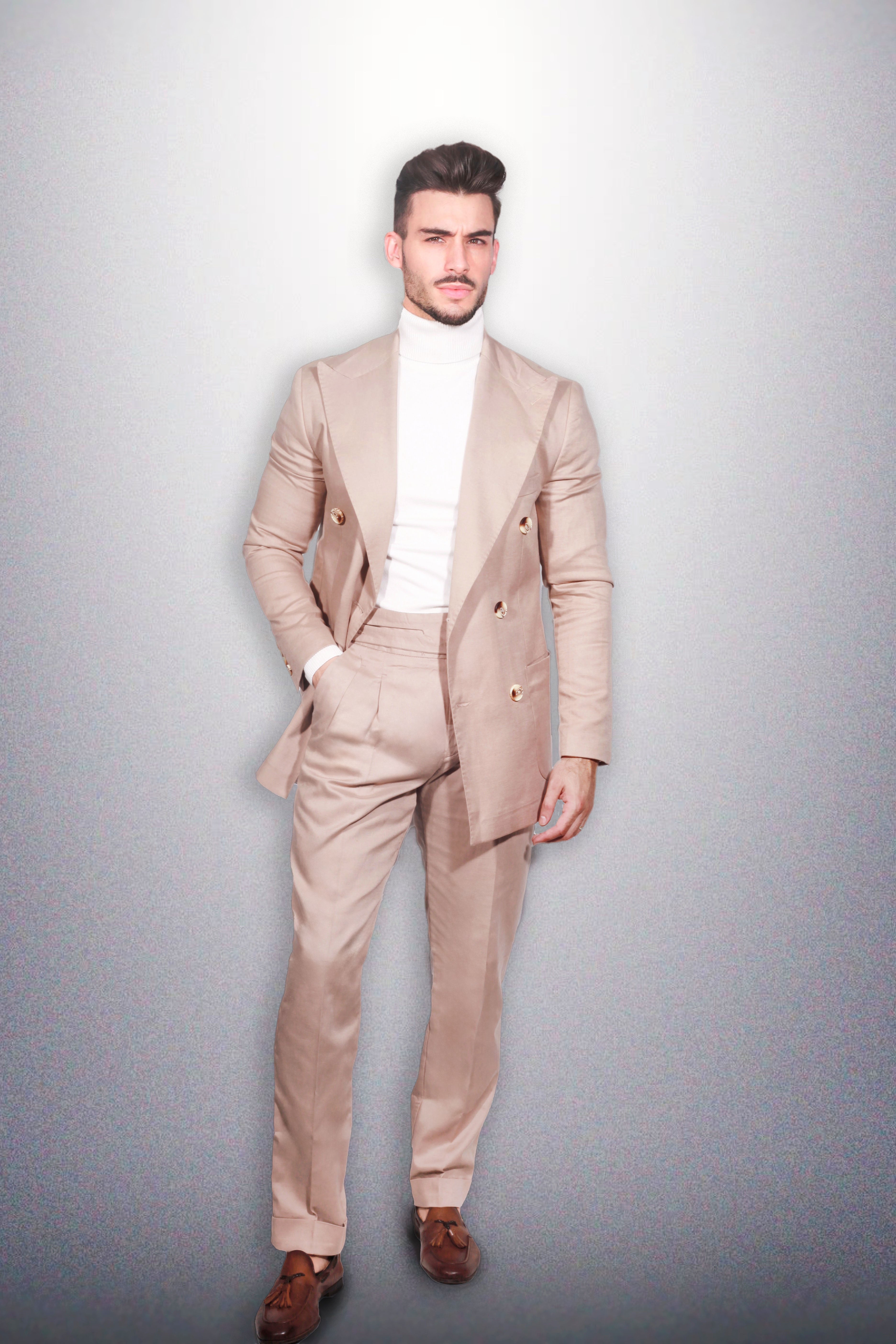 Fato Masculino em Linho e Algodão - Elegância e Conforto Natural