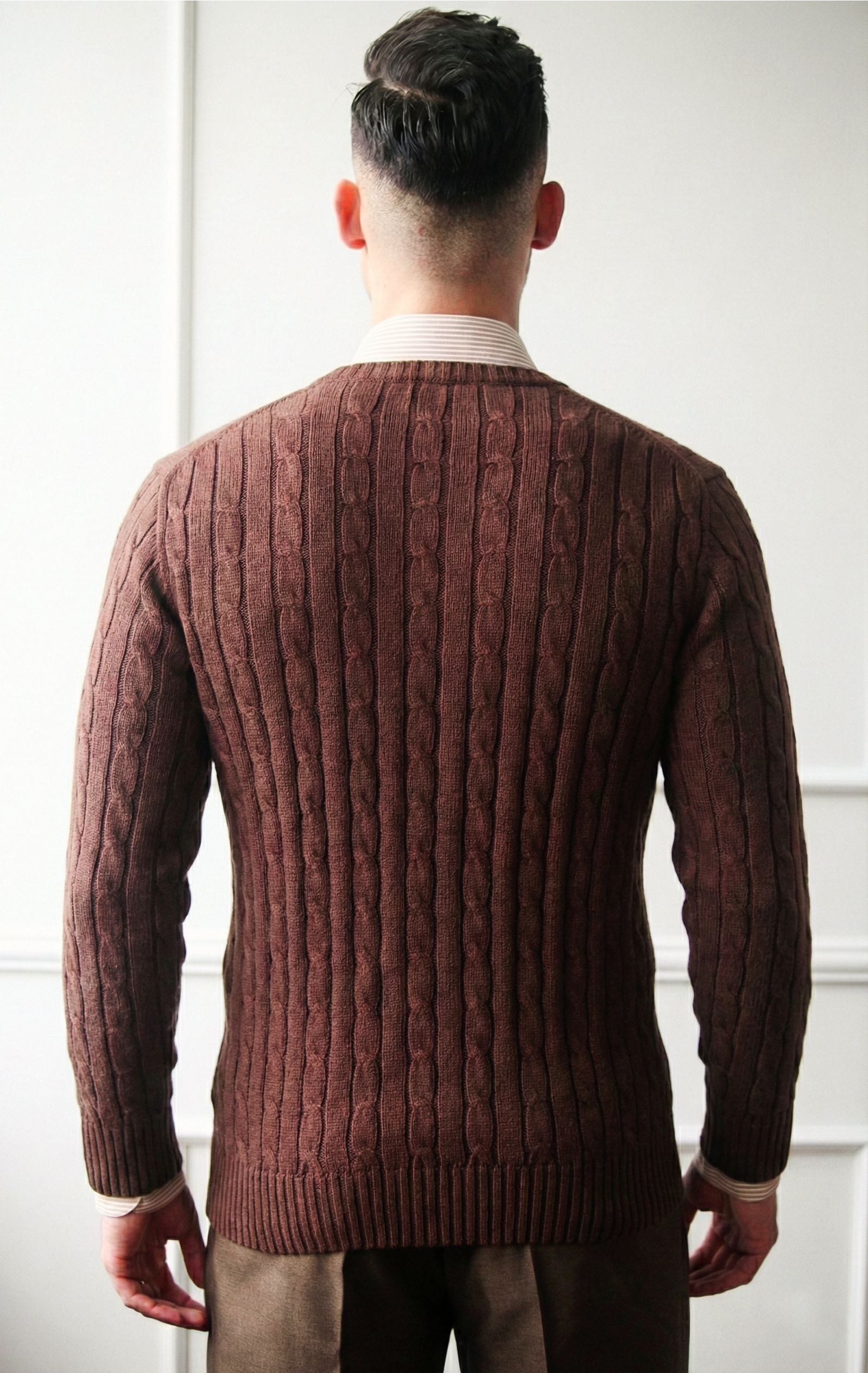 Camisola de malha trançada em Algodão Puro Premium Dilectus