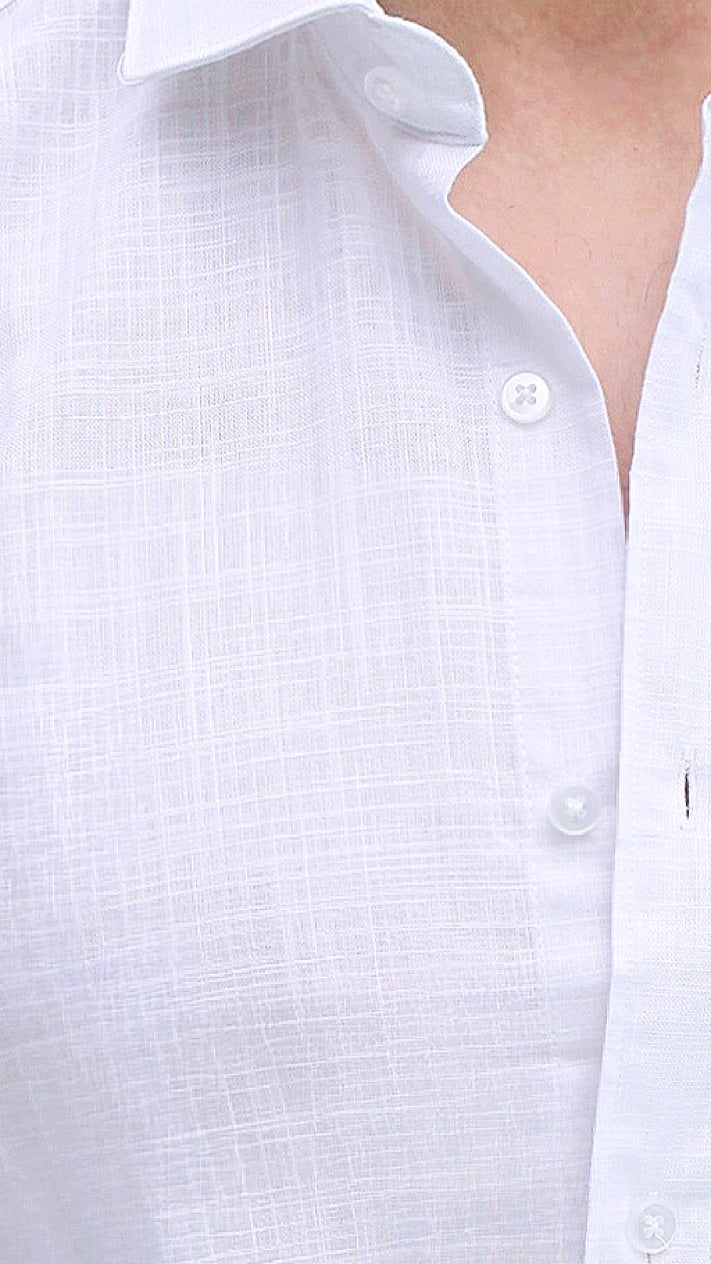 Camisa de Linho Slim Fit – Branco | Essencial de Verão