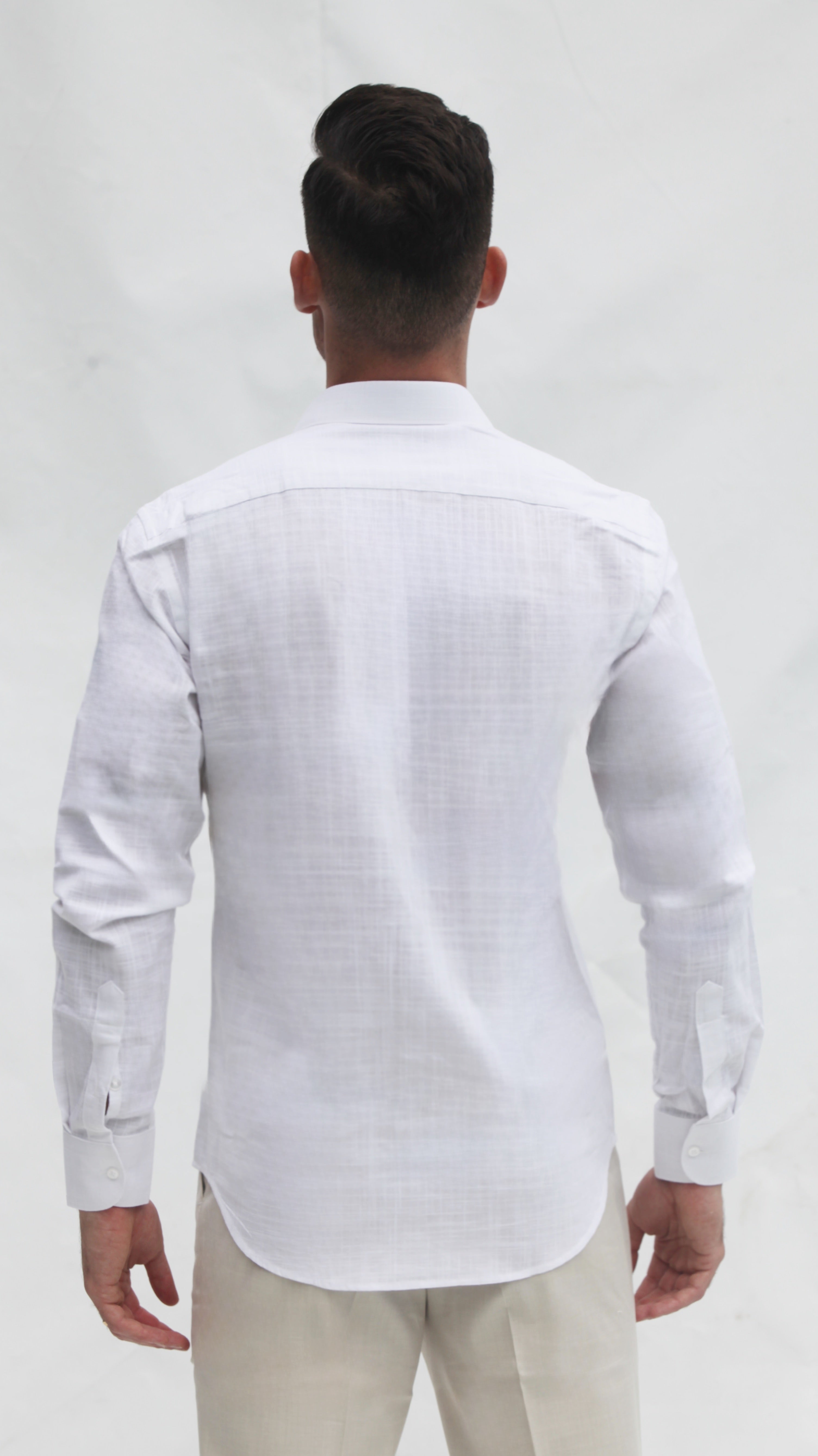 Camisa de Linho Slim Fit – Branco | Essencial de Verão