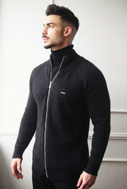 Casaco Malha Dilectus | Algodão e Lã Premium | Fecho Zipper