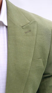 Fato Slim Fit em Linho e Algodão - Verde
