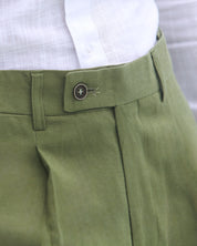 Fato Slim Fit em Linho e Algodão - Verde