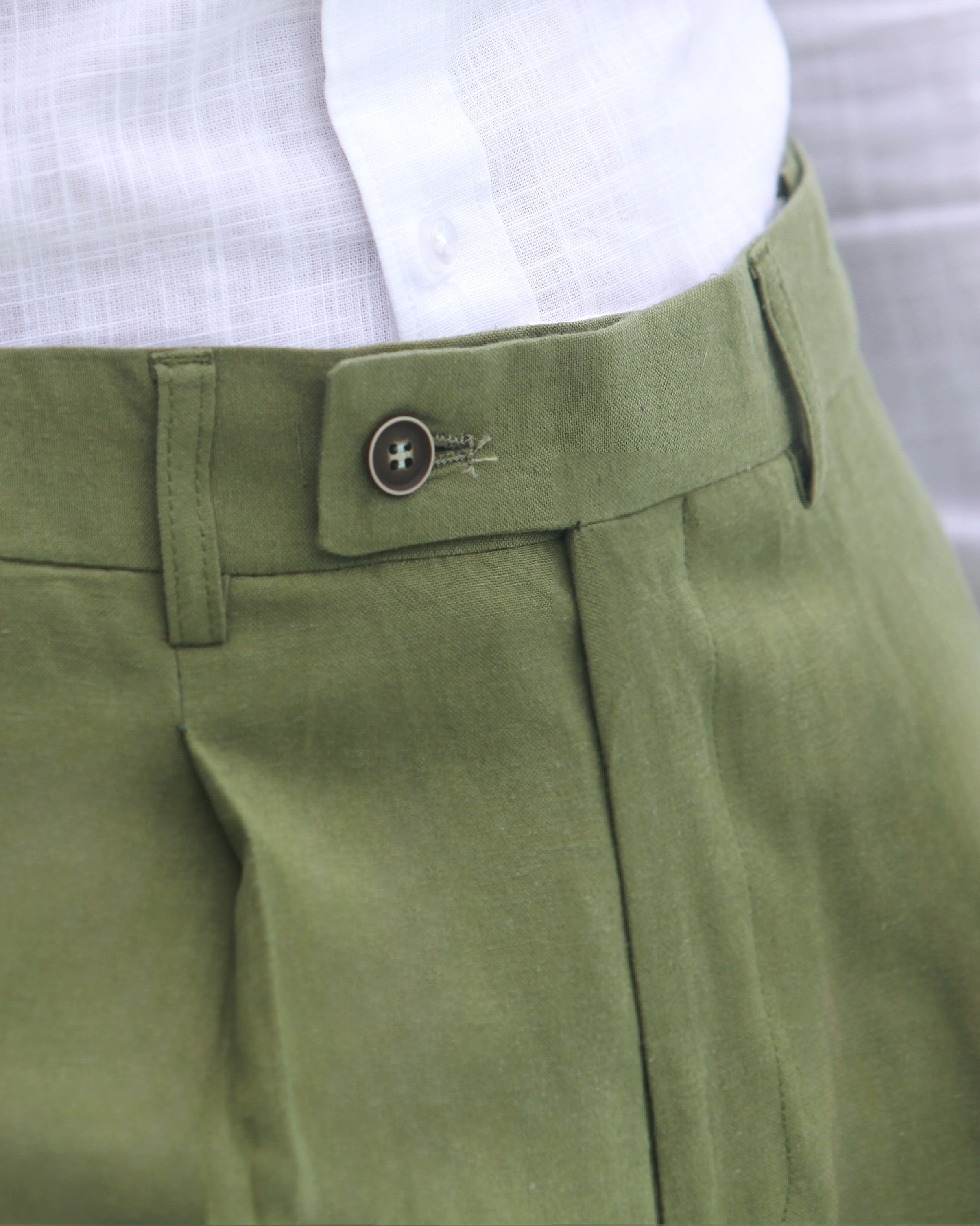 Fato Slim Fit em Linho e Algodão - Verde