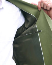 Fato Slim Fit em Linho e Algodão - Verde