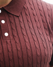 Polo Masculino Tricot Marrom com Textura Canelada | Dilectus