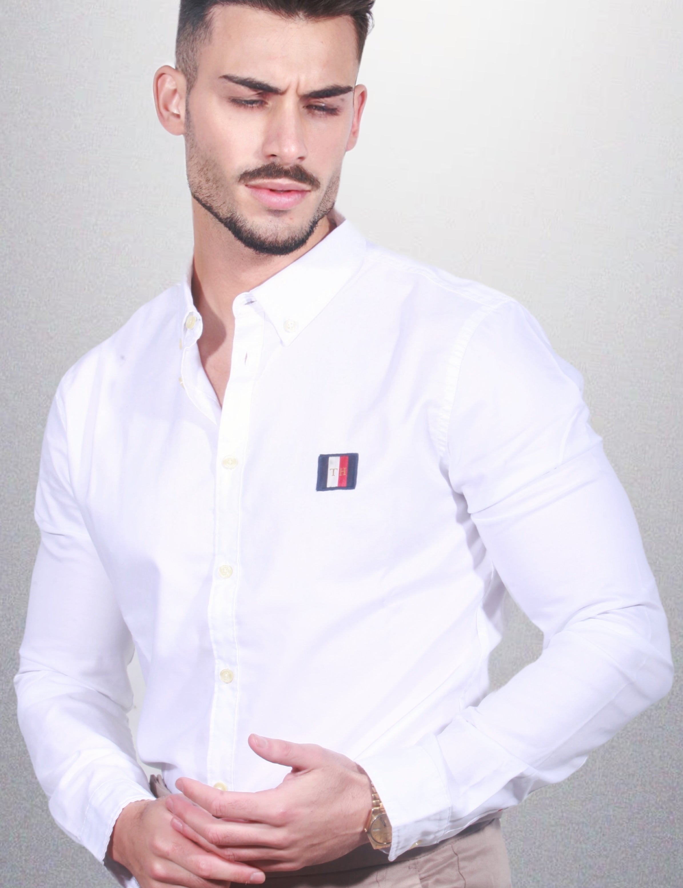 TOMMY HILFIGER 80's 2 Ply Men’s Shirt em Branco | Dilectus
