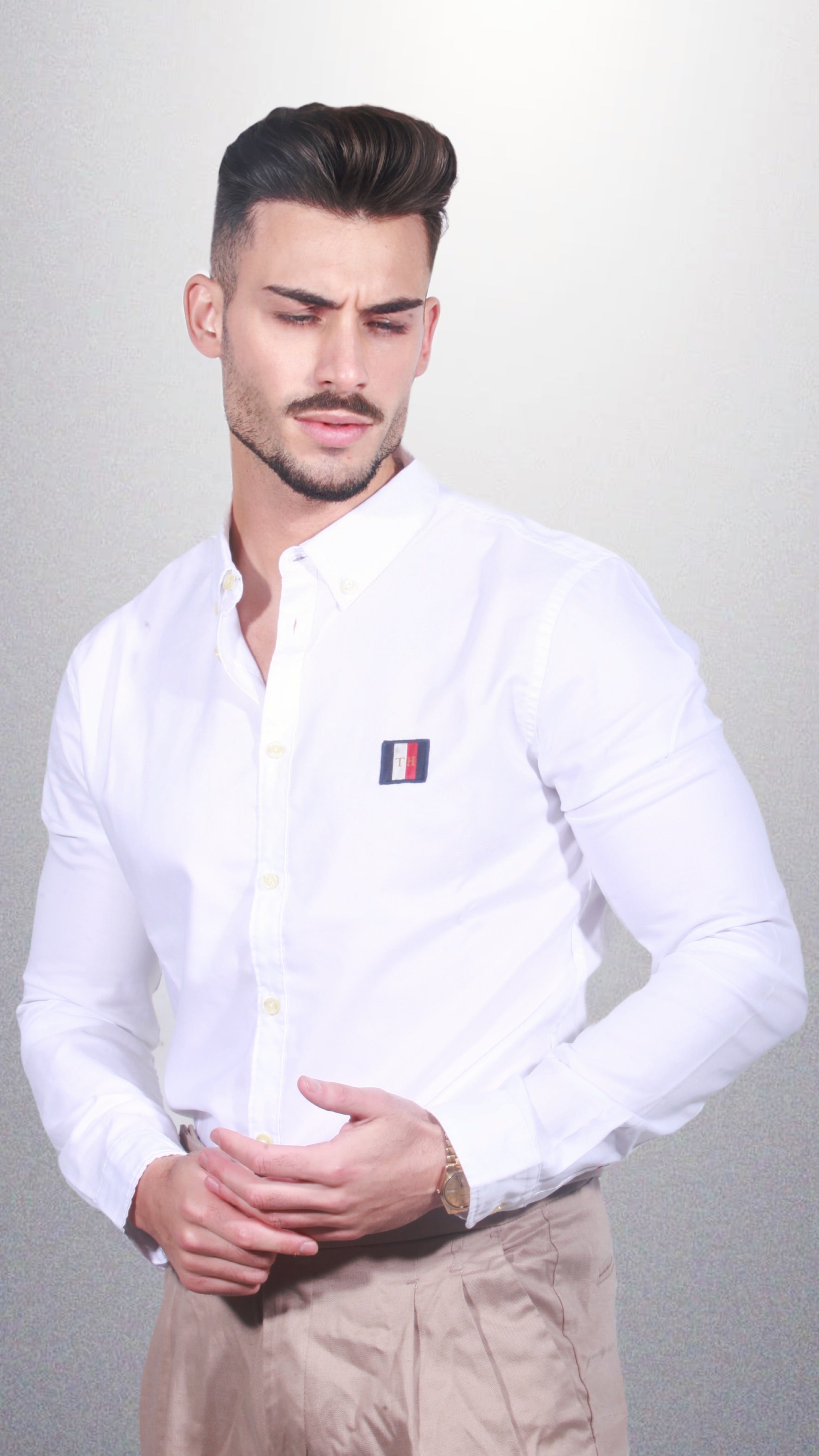 TOMMY HILFIGER 80's 2 Ply Men’s Shirt em Branco | Dilectus