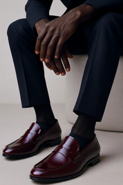 Sapatos masculinos loafer em couro